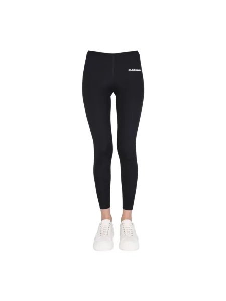 Legginsy Jil Sander z logo czarne