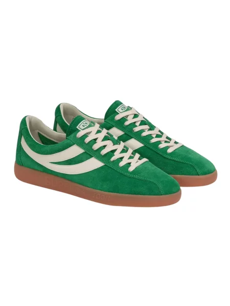Sneakersy Superga skórzane zielone