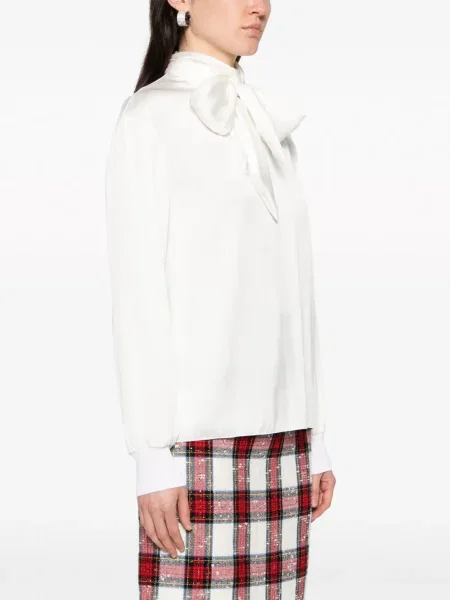 Σατέν τοπ Ralph Lauren Collection με φιόγκο λευκό
