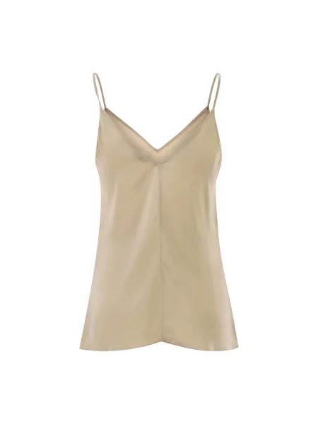 Satynowy top Brunello Cucinelli beżowy