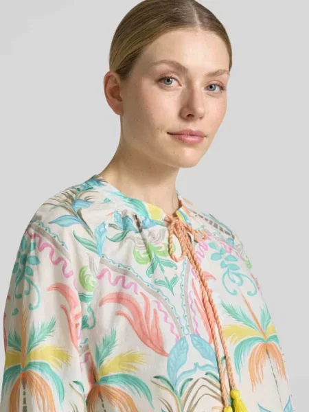 Bluzka o kroju relaxed fit z wycięciem w kształcie łezki Emily Van Den Bergh biała