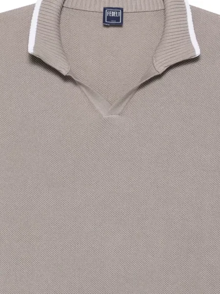Gulerat tricou polo Fedeli gri