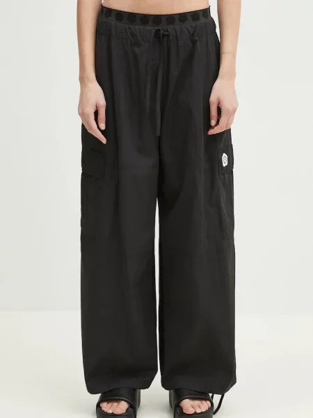 Kenzo pantaloni femei drept high waist negru