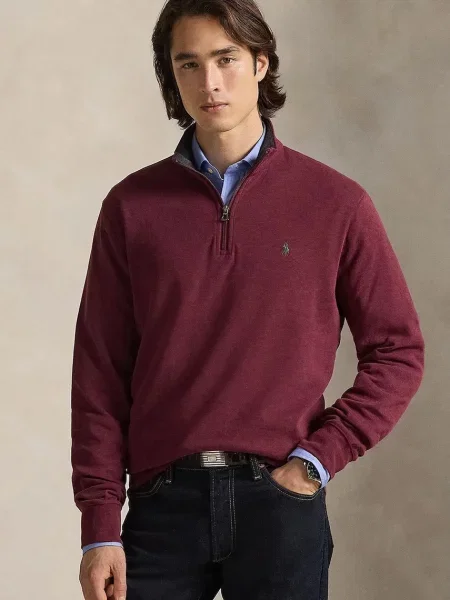 Polo Ralph Lauren dukserica za muškarce s pamukom crvena