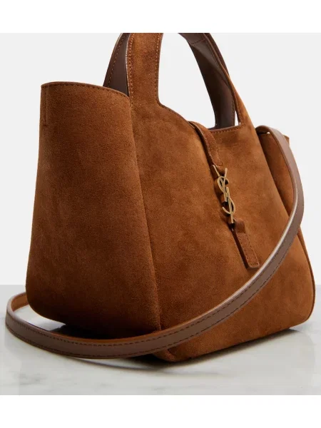Top Saint Laurent din piele de căprioară maro