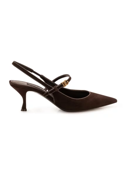 Czółenka Dolce And Gabbana zamszowa brązowa