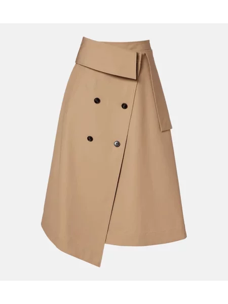 Fustă midi Róhe până la genunchi din canvas bej