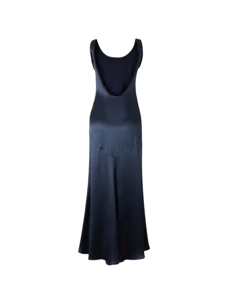 Rochie midi Off-white din satin cu spatele deschis alb
