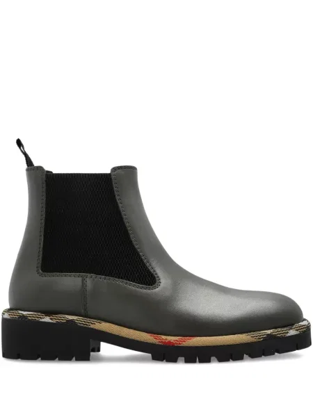 Kostkované zkrácené chelsea boots Burberry černé