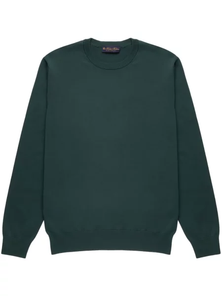 Pulover Brooks Brothers cu decolteu rotund verde