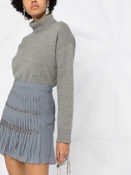 Mały spódnica plisowana Alberta Ferretti szara