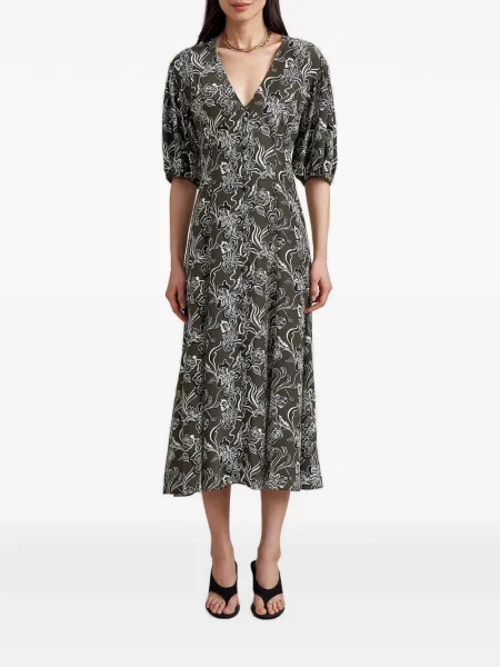 Rochie La Ligne cu model floral cu imagine gri