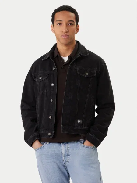 Tommy Jeans geacă jeans negru