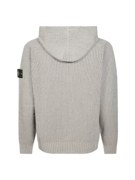 Kardigan Stone Island z kaszmiru z kapturem z kamieniami beżowy