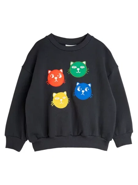 MINI RODINI Μπλούζα Cool Cats μαύρο