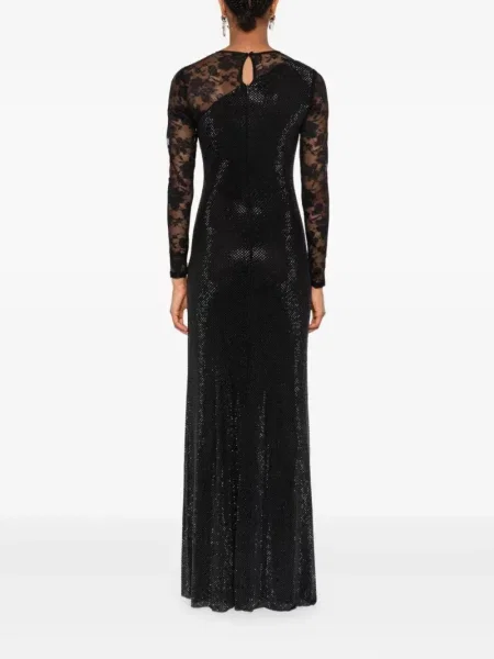 Rochie maxi Self-portrait lungă de costum negru