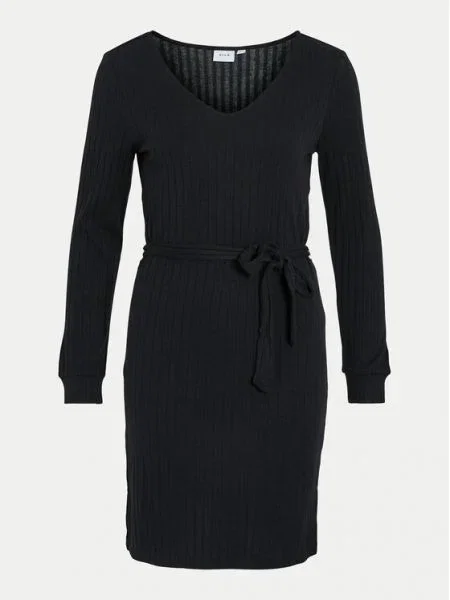 Vila Rochie tricotată Divia negru