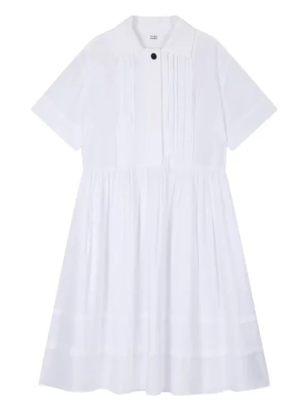 Rochie tip cămașă Studio Tomboy plisată de costum alb