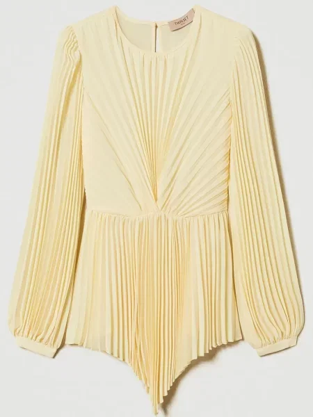 Плисирана блуза Twinset жълто