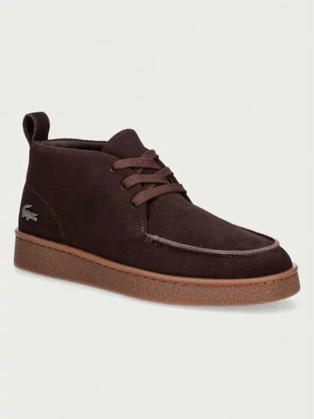 Lacoste pantofi pentru bărbați din piele întoarsă Baseshot Chukka Sneakers maro