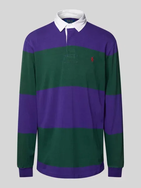 Koszulka polo z wyhaftowanym logo Polo Ralph Lauren fioletowe
