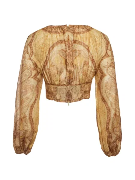 Decupat top Zimmermann cu imagine cu model paisley maro