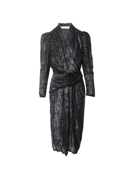Rochie midi Iro drapată până la genunchi de costum negru