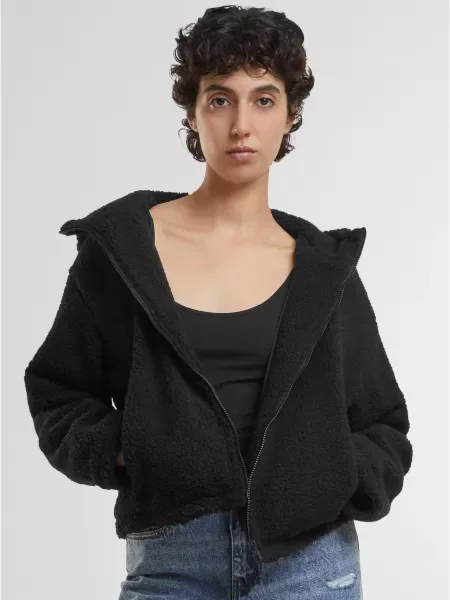 Krótka kurtka Urban Classics z kapturem czarna