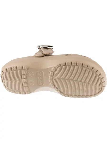 Pantofi Crocs cu platformă cu cataramă clasici bej