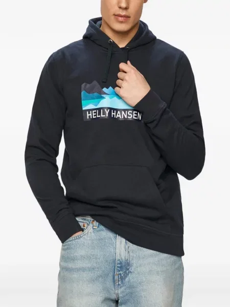 Hanorac cu glugă Helly Hansen cu imagine cu cordon albastru