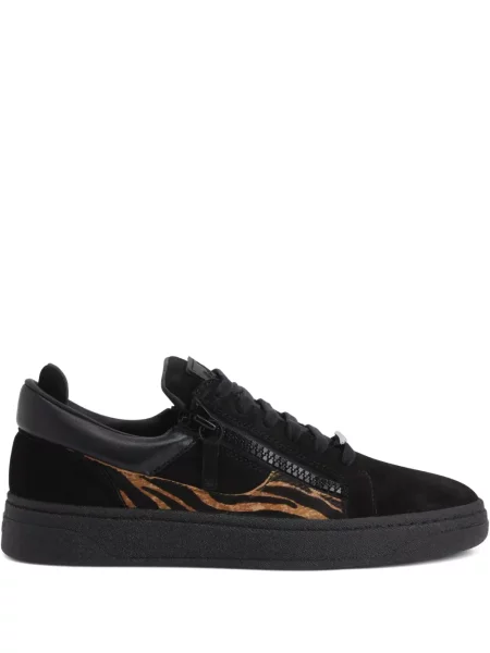 Sneakerși Giuseppe Zanotti cu șireturi cu imagine din dantelă negru