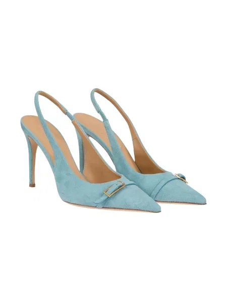 Czółenka Eleventy skórzana na wysokim obcasie zielona