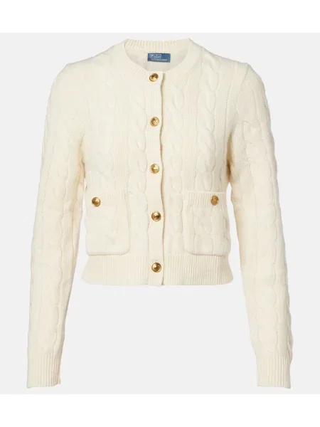 Cardigan Polo Ralph Lauren de lână alb