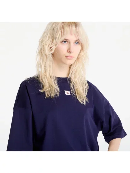 Тениска Calvin Klein Jeans Ss Woven Label Overs Tee Purple S виолетово