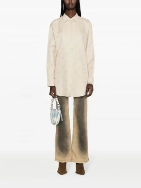 Žakardinis palaidinė be rankovių Off-white su autografu