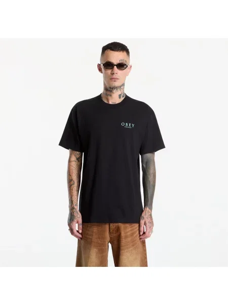 Tricou Obey Flores Robus Black S negru