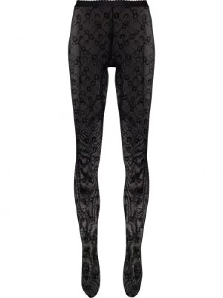 Чорапогащи Marine Serre с принт черно