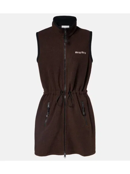 Sukienka Miu Miu polarowa brązowa