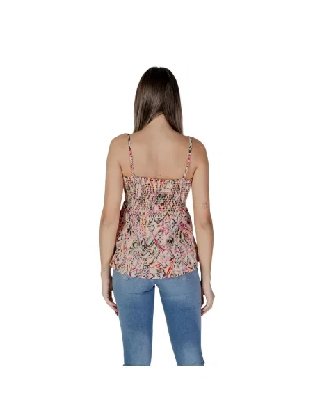 Wielobarwność top B.young w geometryczne wzory bez ramiączek czarny