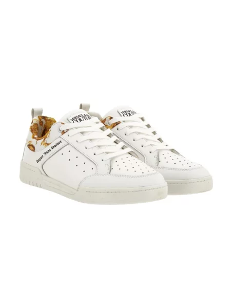 Sneakersy Versace Jeans Couture skórzane z nadrukiem białe