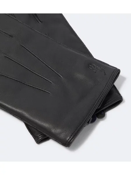 Kožené rukavice Polo Ralph Lauren čierna