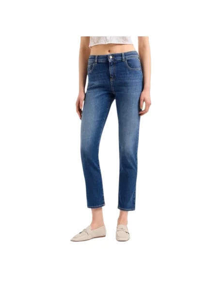 Skinny jeansy skinny Emporio Armani niebieskie