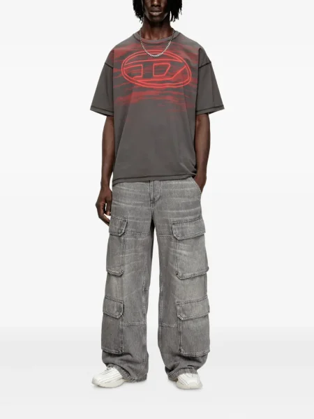 Tricou Diesel cu imagine gri