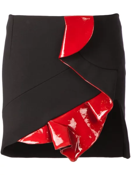 Fustă din piele Anthony Vaccarello negru