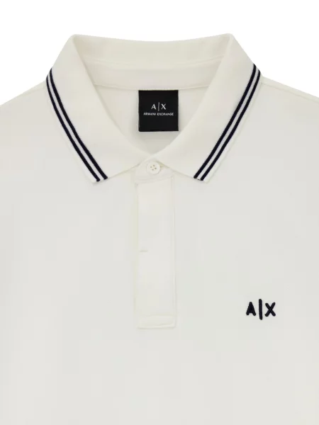 Armani Exchange polo tričko pánske s elastanom biela