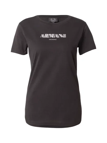 ARMANI EXCHANGE Tricou negru alb
