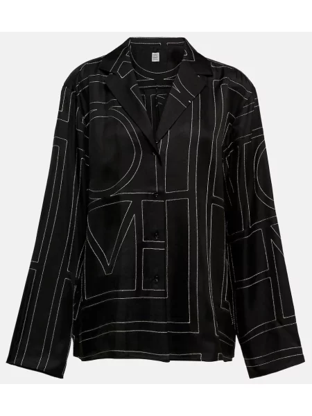 Cămașă Toteme cu broderie de mătase negru