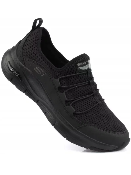 Buty sportowe sneakersy slip-on SKECHERS ARCH-FIT LUCKY THOUGHTS czarne
