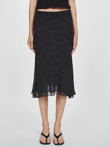 MANGO Юбка миди чорний