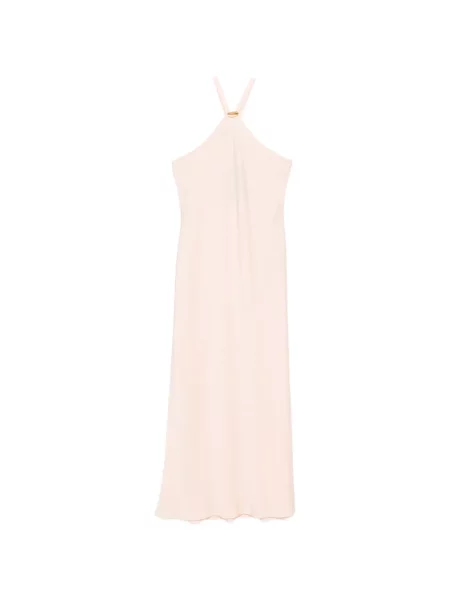 Rochie maxi Max Mara cu gât halter roz